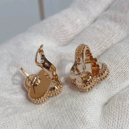 ¡®Moco¡¯CLOVER MEDIUM 1 MOTIFS CARNELIAN  DIAMOND earrings