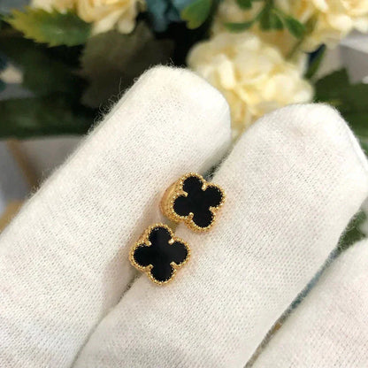 ¡®Moco¡¯CLOVER MINI 9.5MM BLACK MOP EARRINGS