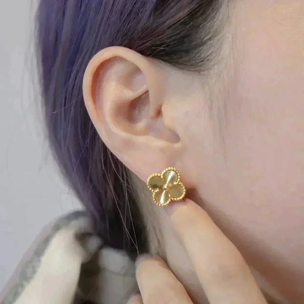 ¡®Moco¡¯CLOVER MEDIUM 1 MOTIFS LASER EARRINGS