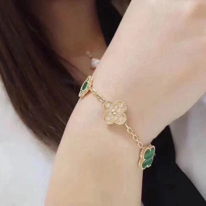 [Moco]New  CLOVER 5 MOTIF MALACHITE BRACELET COLLECTION