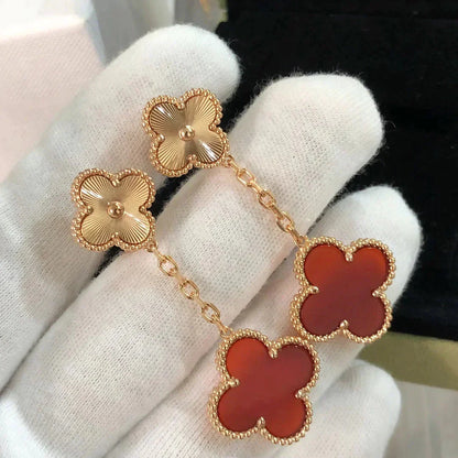 ¡®Moco¡¯CLOVER 2 MOTIF  LASER CARNELIAN EARRINGS