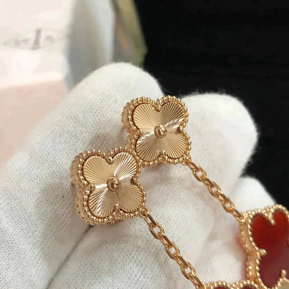 ¡®Moco¡¯CLOVER 2 MOTIF  LASER CARNELIAN EARRINGS