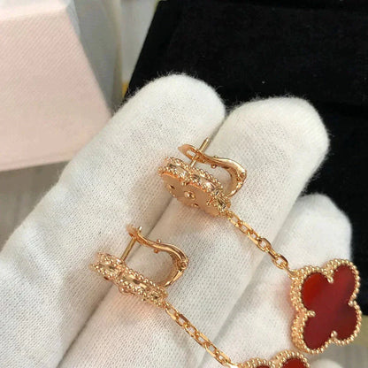 ¡®Moco¡¯CLOVER 2 MOTIF  LASER CARNELIAN EARRINGS