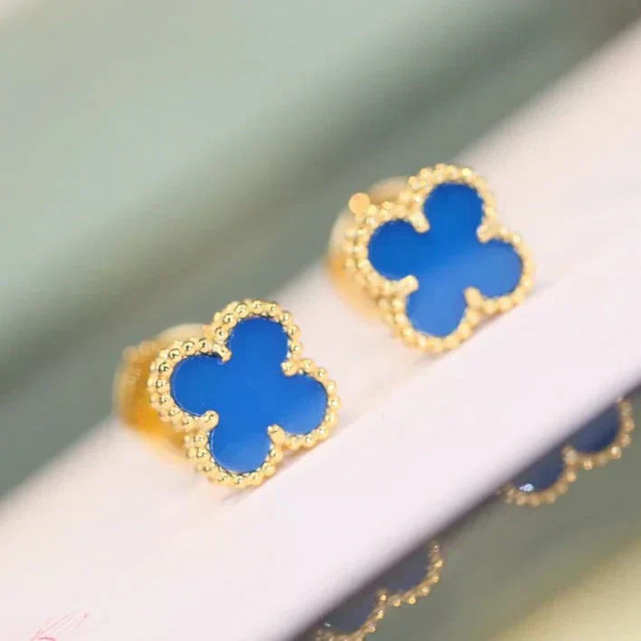 ¡®Moco¡¯CLOVER MINI 9.5MM TURQUOISE EARRINGS