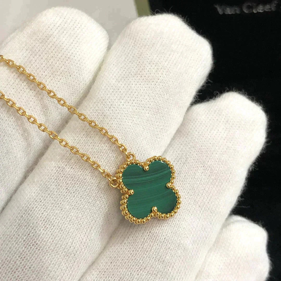 ¡®Moco¡¯CLOVER 15MM MALACHITE SINGLE FLOWER  NECKLACE