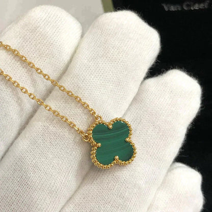 ¡®Moco¡¯CLOVER 15MM MALACHITE SINGLE FLOWER  NECKLACE