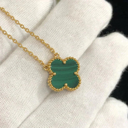 ¡®Moco¡¯CLOVER 15MM MALACHITE SINGLE FLOWER  NECKLACE