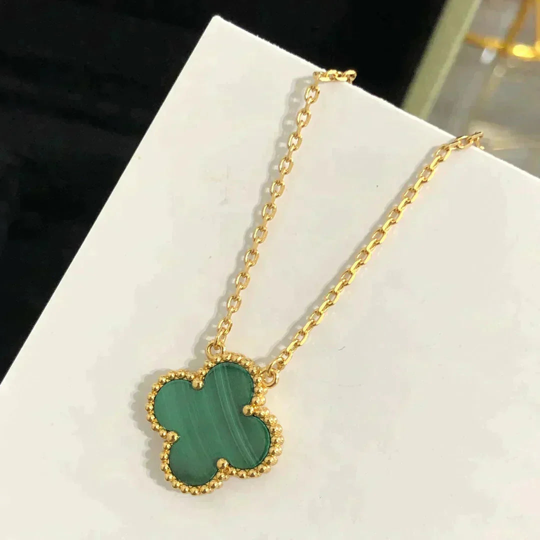 ¡®Moco¡¯CLOVER 15MM MALACHITE SINGLE FLOWER  NECKLACE