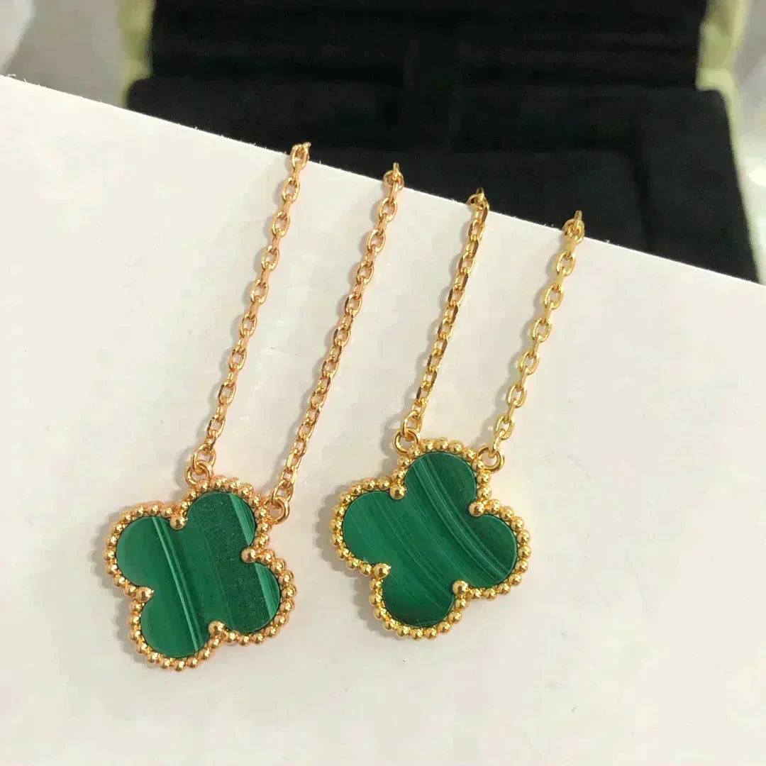 ¡®Moco¡¯CLOVER 15MM MALACHITE SINGLE FLOWER  NECKLACE