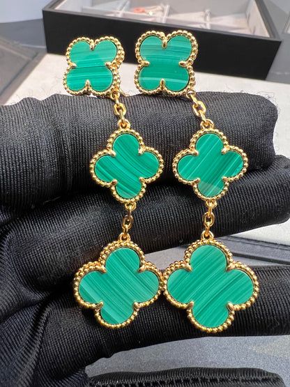 ¡®Moco¡¯CLOVER MALACHITE 3 MOTIFS GOLD
