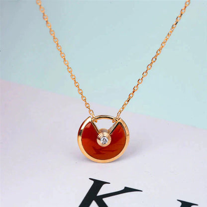 ¡®Moco¡¯AMULETTE GOLD CARNELIAN ONYX NECKLACE