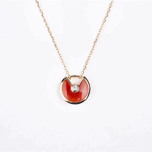 ¡®Moco¡¯AMULETTE GOLD CARNELIAN ONYX NECKLACE