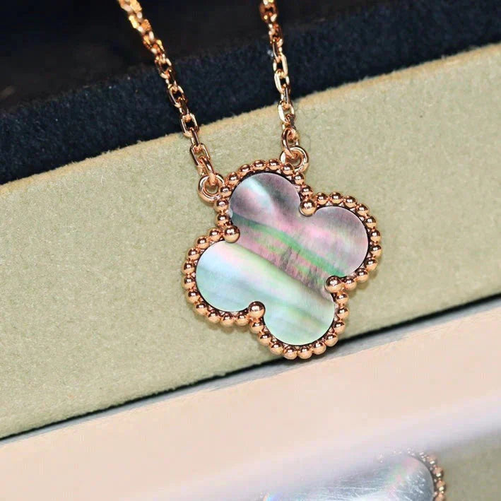¡®Moco¡¯CLOVER 15MM  GRAY MOTHER OF PEARL NECKLACE