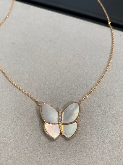 ¡®Moco¡¯BUTTERFLY GOLD MOP DIAMOND NECKLACE