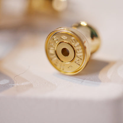 ¡®Moco¡¯MINI POP H GOLD EARRINGS GREY