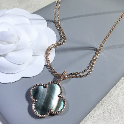 ¡®Moco¡¯CLOVER 25MM GOLD DARK MOP BIG CLOVER NECKLACE