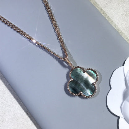 ¡®Moco¡¯CLOVER 25MM GOLD DARK MOP BIG CLOVER NECKLACE