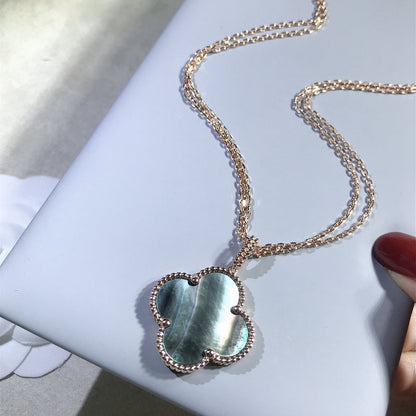 ¡®Moco¡¯CLOVER 25MM GOLD DARK MOP BIG CLOVER NECKLACE