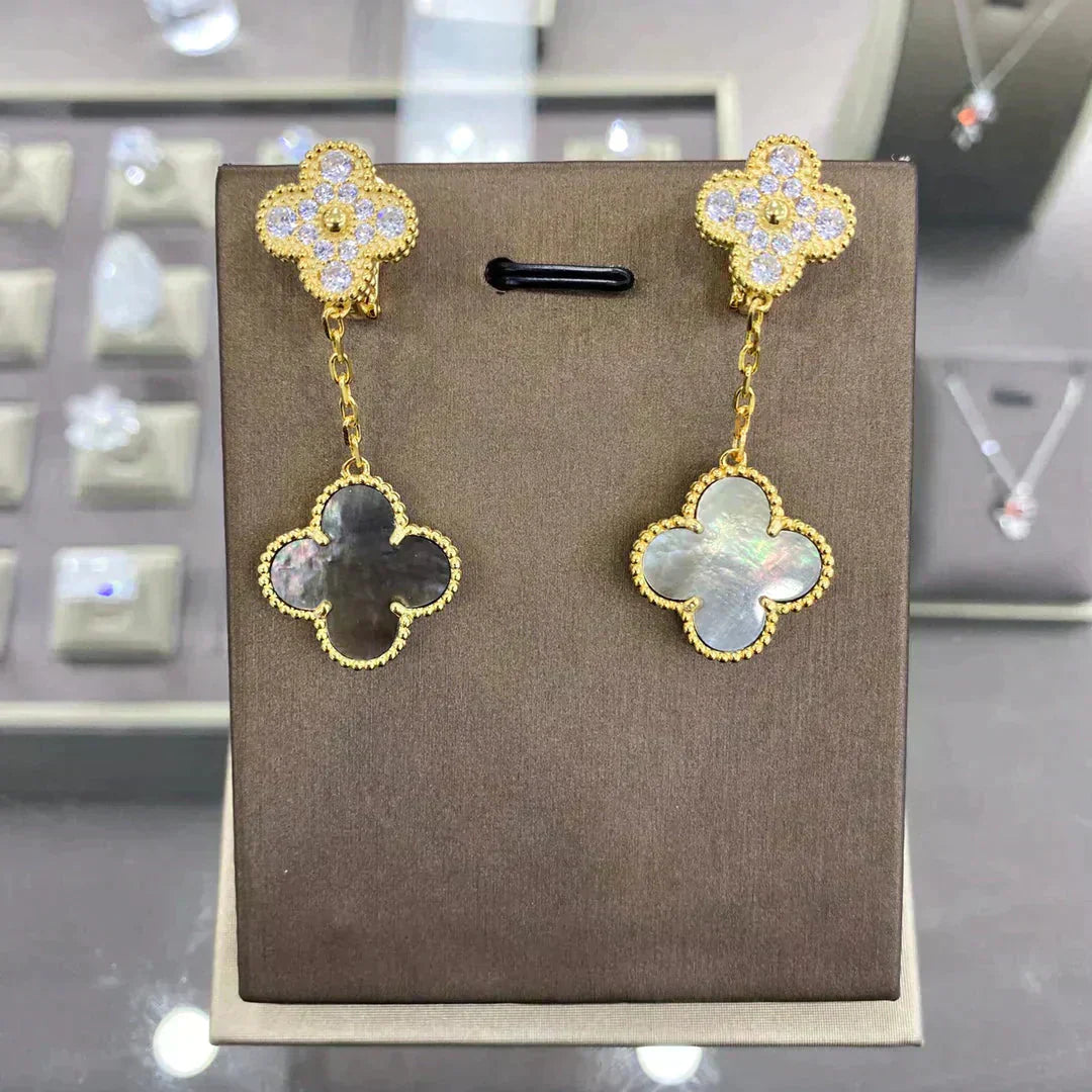 ¡®Moco¡¯CLOVER  2 MOTIFS  DIAMOND  EARRINGS (MULTIPLE CHOICESç´