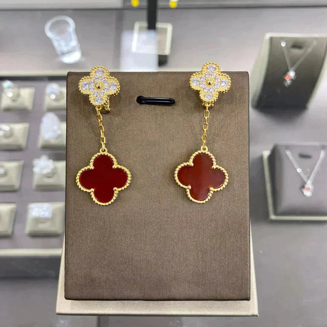 ¡®Moco¡¯CLOVER  2 MOTIFS  DIAMOND  EARRINGS (MULTIPLE CHOICESç´