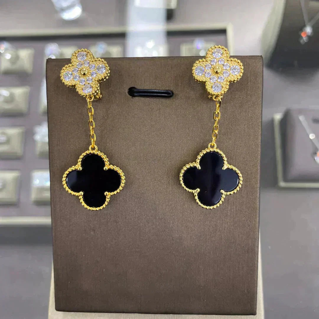 ¡®Moco¡¯CLOVER  2 MOTIFS  DIAMOND  EARRINGS (MULTIPLE CHOICESç´