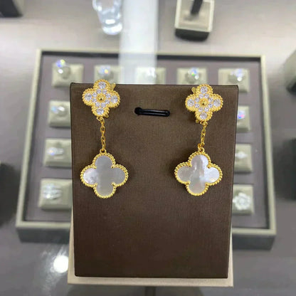 ¡®Moco¡¯CLOVER  2 MOTIFS  DIAMOND  EARRINGS (MULTIPLE CHOICESç´