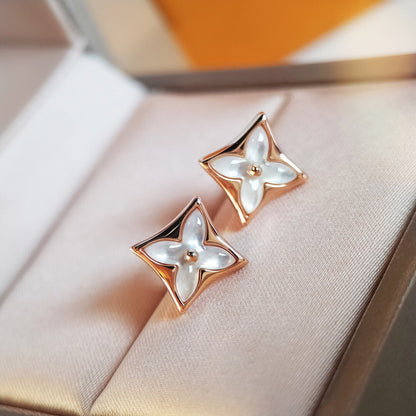¡®Moco¡¯STAR MOP PINK GOLD EARRINGS