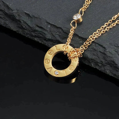 ¡®Moco¡¯LOVE NECKLACE 16MM 2 DIAMONDS