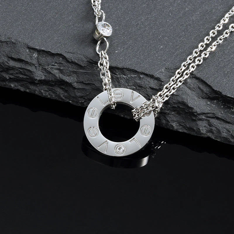 ¡®Moco¡¯LOVE NECKLACE 16MM 2 DIAMONDS