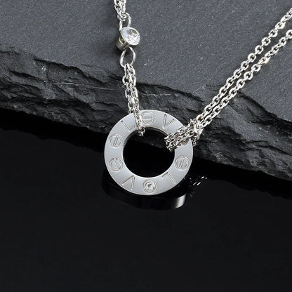 ¡®Moco¡¯LOVE NECKLACE 16MM 2 DIAMONDS