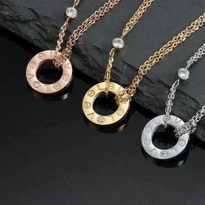 ¡®Moco¡¯LOVE NECKLACE 16MM 2 DIAMONDS