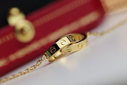 ¡®Moco¡¯LOVE NECKLACE DOUBLE RING GOLD