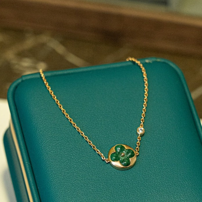 ¡®Moco¡¯SUN MALACHITE 1 DIAMOND PINK GOLD BRACELET