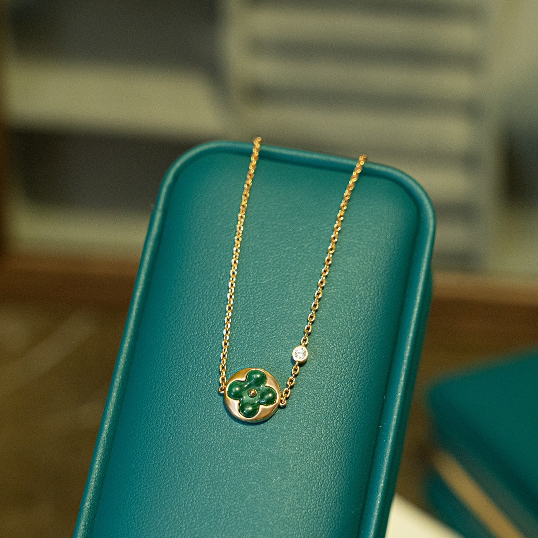 ¡®Moco¡¯SUN MALACHITE 1 DIAMOND PINK GOLD BRACELET