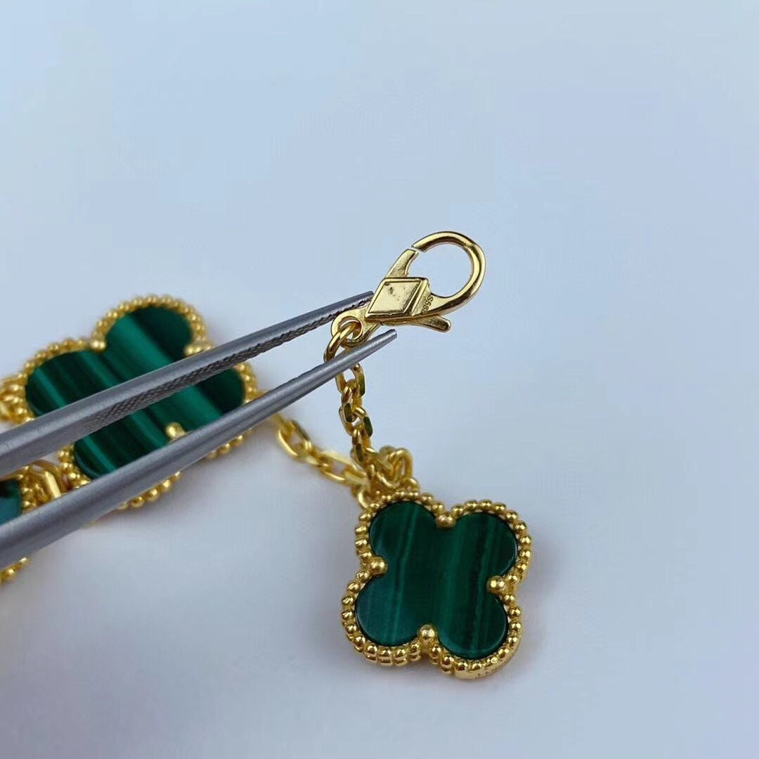 ¡®Moco¡¯MAGIC CLOVER MALACHITE GOLD BRACELET 5 MOTIFS