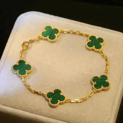[Moco]New  CLOVER 5 MOTIF MALACHITE BRACELET COLLECTION