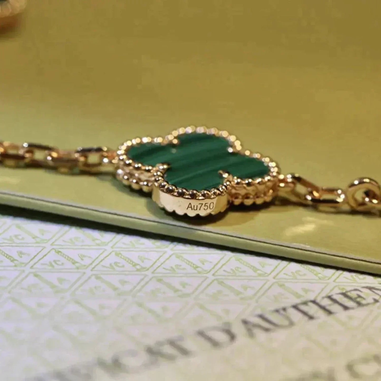 [Moco]New  CLOVER 5 MOTIF MALACHITE BRACELET COLLECTION