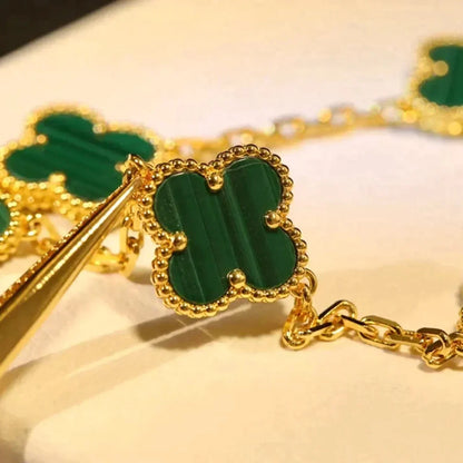 [Moco]New  CLOVER 5 MOTIF MALACHITE BRACELET COLLECTION