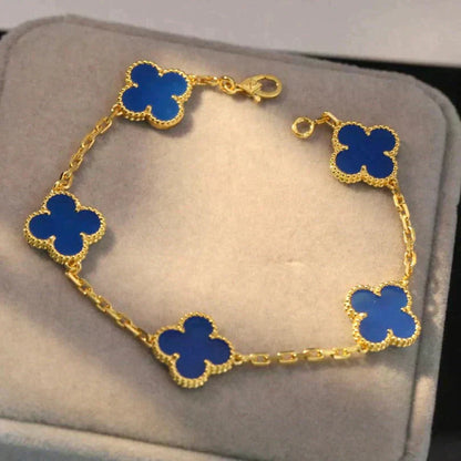 [Moco]New CLOVER 5 MOTIF BLUE AGATE BRACELET COLLECTION