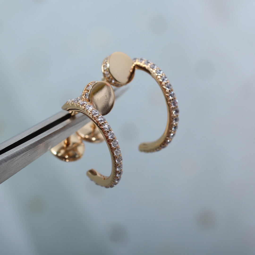 ¡®Moco¡¯JUSTE EARRINGS 12.75MM PINK GOLD DIAMOND