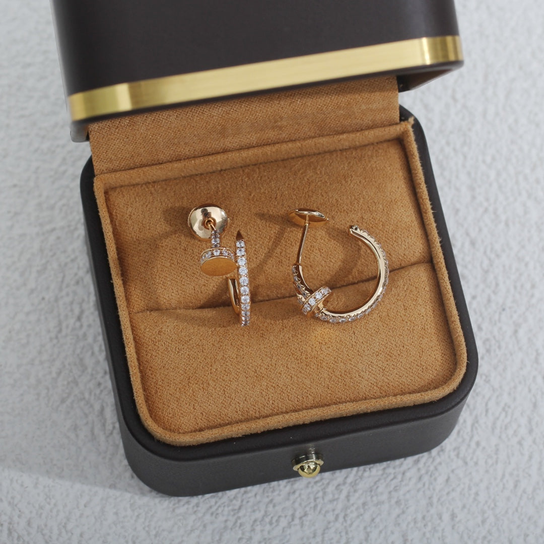 ¡®Moco¡¯JUSTE EARRINGS 12.75MM PINK GOLD DIAMOND
