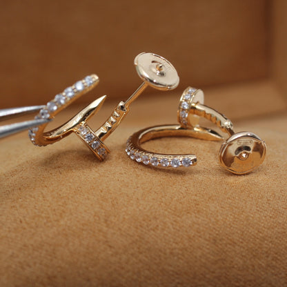 ¡®Moco¡¯JUSTE EARRINGS 12.75MM PINK GOLD DIAMOND