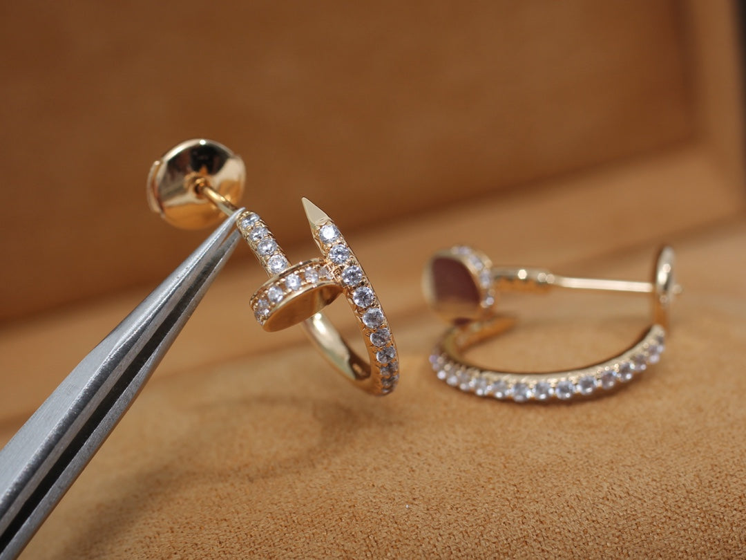¡®Moco¡¯JUSTE EARRINGS 12.75MM PINK GOLD DIAMOND