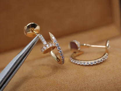 ¡®Moco¡¯JUSTE EARRINGS 12.75MM PINK GOLD DIAMOND