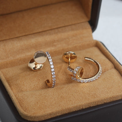 ¡®Moco¡¯JUSTE EARRINGS 12.75MM PINK GOLD DIAMOND