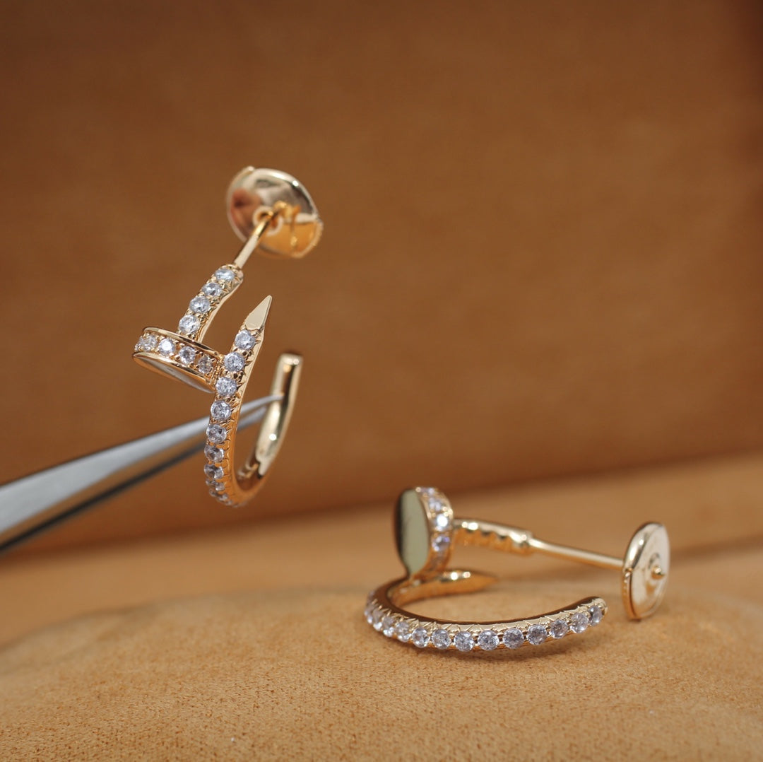 ¡®Moco¡¯JUSTE EARRINGS 12.75MM PINK GOLD DIAMOND