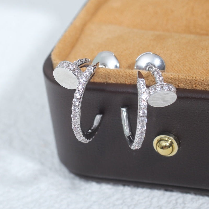 ¡®Moco¡¯JUSTE EARRINGS 12.75MM SILVER DIAMOND