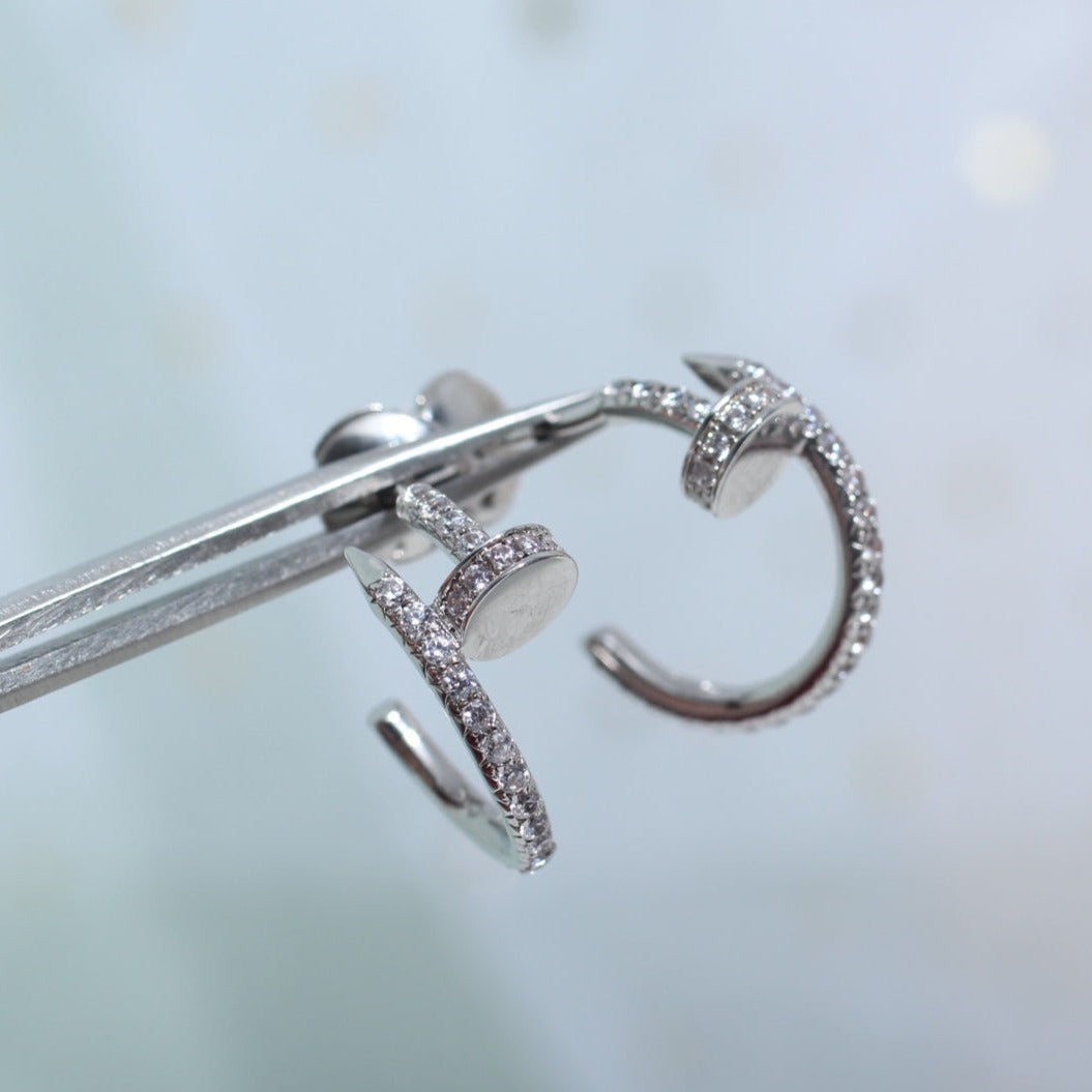 ¡®Moco¡¯JUSTE EARRINGS 12.75MM SILVER DIAMOND