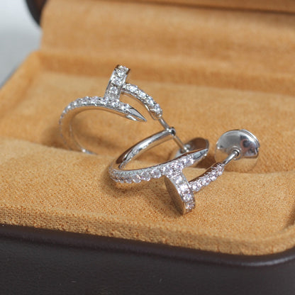 ¡®Moco¡¯JUSTE EARRINGS 12.75MM SILVER DIAMOND