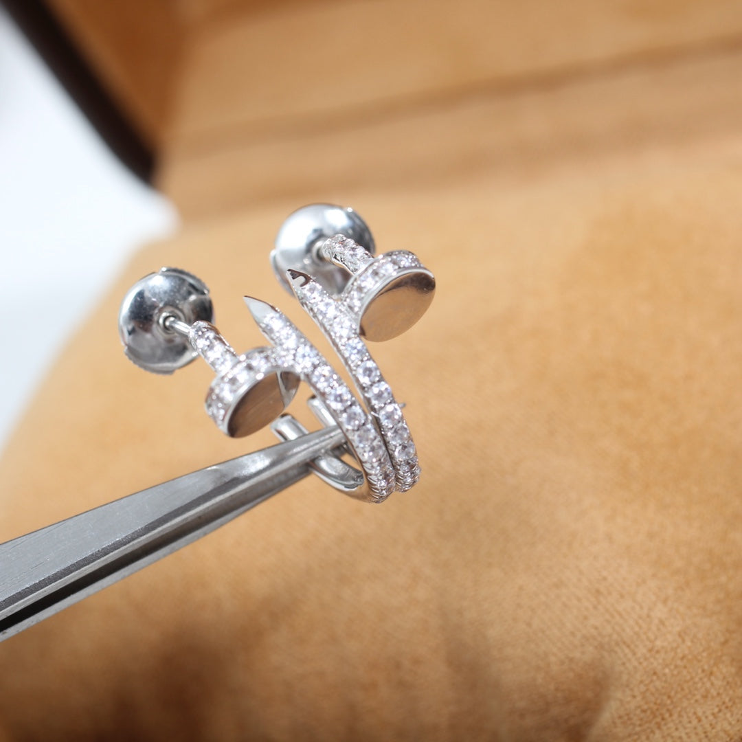 ¡®Moco¡¯JUSTE EARRINGS 12.75MM SILVER DIAMOND